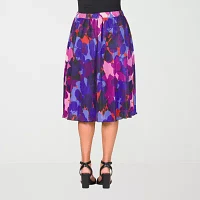 24seven Comfort Apparel Womens Midi A-Line Skirt