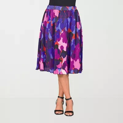 24seven Comfort Apparel Womens Midi A-Line Skirt