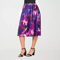 24seven Comfort Apparel Womens Midi A-Line Skirt