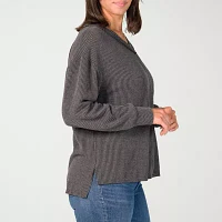 24seven Comfort Apparel Womens V Neck Long Sleeve Blouse