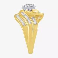 1 CT.T.W. Natural Diamond 10K Gold Swirl Ring