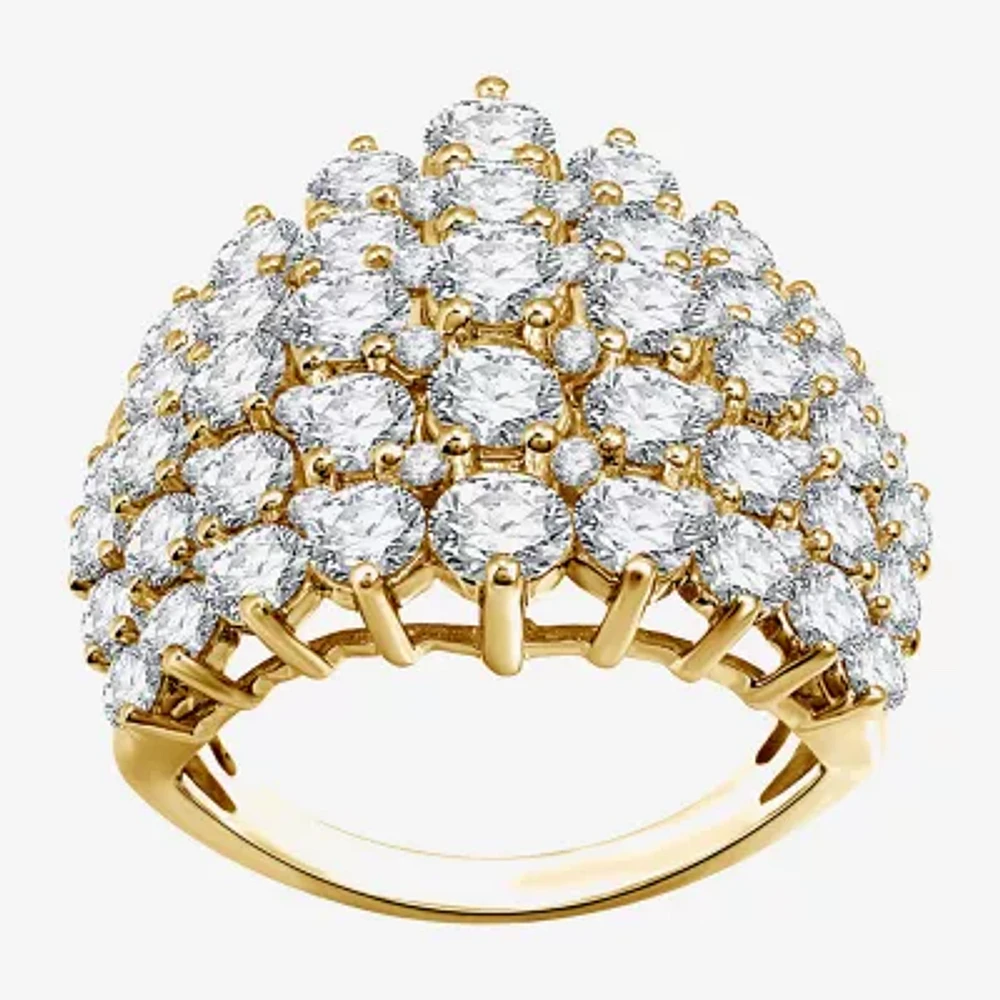 (H-I / Si2-I1) Womens 5 CT. T.W. Lab Grown White Diamond 10K Gold Cluster Cocktail Ring
