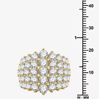 (H-I / Si2-I1) Womens 5 CT. T.W. Lab Grown White Diamond 10K Gold Cluster Cocktail Ring