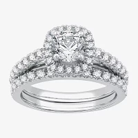 I Said Yes (G / Si1-Si2) Womens 1/10 CT. T.W. Lab Grown White Diamond Sterling Silver Wedding Bridal Set