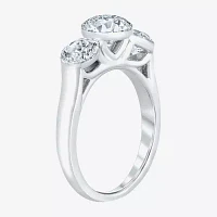 Floating Diamonds (F / Vs2) Womens CT. T.W. Lab Grown White Diamond 14K Gold 3-Stone Engagement Ring