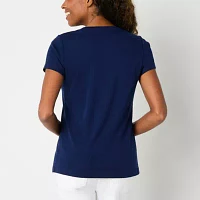 St. John's Bay Womens Tall V Neck Short Sleeve T-Shirt