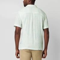 St. John's Bay Camp Shirt Big and Tall Mens Classic Fit Short Sleeve Button-Down