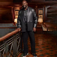 Shaquille O'Neal XLG Faux Leather Mens Big and Tall Classic Fit Blazer