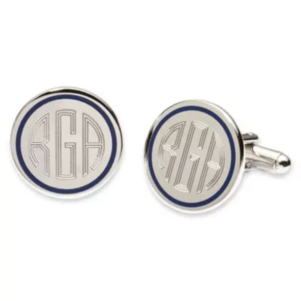 Blue Pinstripe Cuff Links