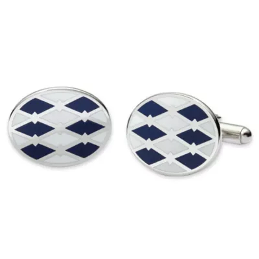 Blue and White Enamel Cuff Links