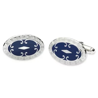 Oval Navy Epoxy Cuffl Llinks