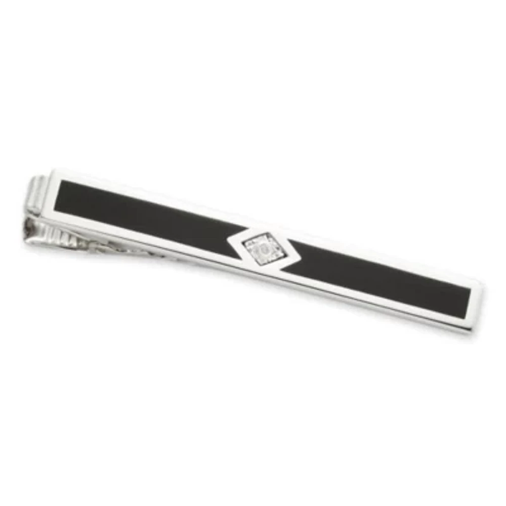 Enamel and Diamond Tie Bar