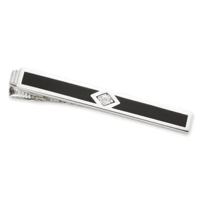 Enamel and Diamond Tie Bar