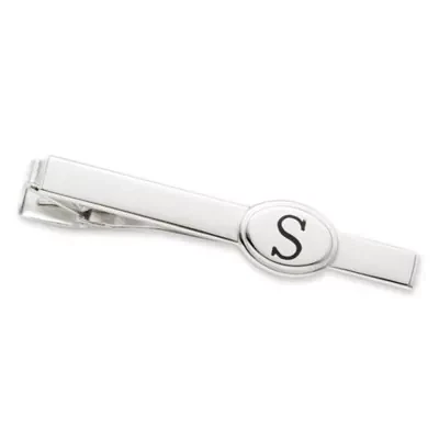 Personalized Tie Bar with Black Enamel