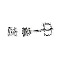 1/2 CT. T.W. Round Diamond 18K White Gold Stud Earrings