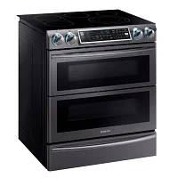 Samsung 5.8 cu. ft. Smart Wi-Fi Enabled Flex Duo™ With Dual Door Slide-In Double Oven Electric Range