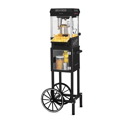 Nostalgia™ KPM200CTBK 2.5 Ounce Popcorn Cart with 5-Quart Popcorn Bowl