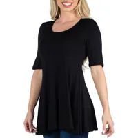 24/7 Comfort Apparel Short Sleeve Swing Tunic Top