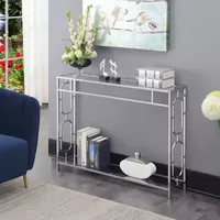 Convenience Concepts Omega Glass Top Console Table