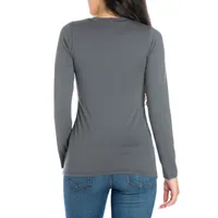 24seven Comfort Apparel Womens Round Neck 3/4 Sleeve Tunic Top