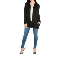 24/7 Comfort Apparel Womens Open Front Light Weight Hooded Cardigan