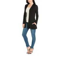 24/7 Comfort Apparel Womens Open Front Light Weight Hooded Cardigan