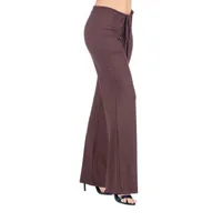 24seven Comfort Apparel Womens Mid Rise Straight Palazzo Pant