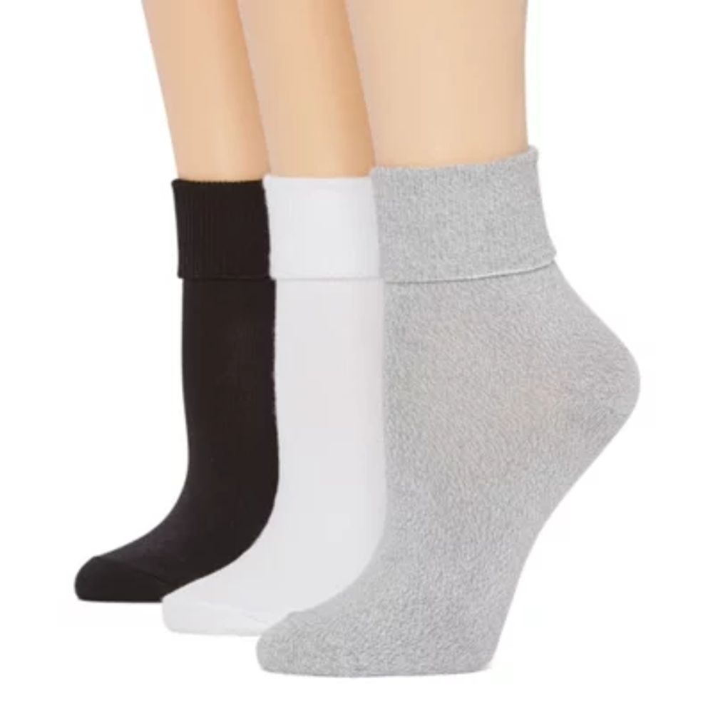 Mixit 3 Pair Turncuff Socks Womens