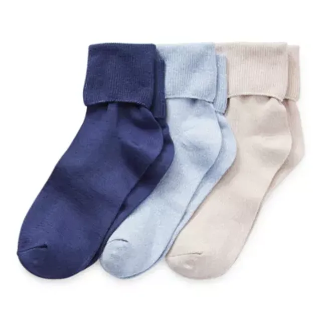 Mixit 3 Pair Turncuff Socks Womens