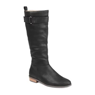 Journee Collection Womens Lelanni Wide Calf Stacked Heel Riding Boots