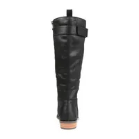 Journee Collection Womens Lelanni Wide Calf Stacked Heel Riding Boots