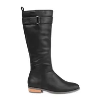 Journee Collection Womens Lelanni Wide Calf Stacked Heel Riding Boots