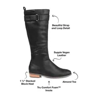 Journee Collection Womens Lelanni Wide Calf Stacked Heel Riding Boots