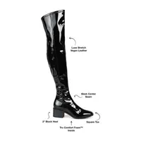 Journee Collection Womens Mariana Wide Calf Block Heel Over the Knee Boots