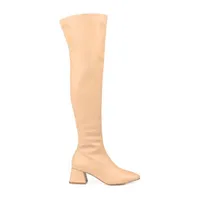 Journee Collection Womens Melika Wide Calf Block Heel Over the Knee Boots