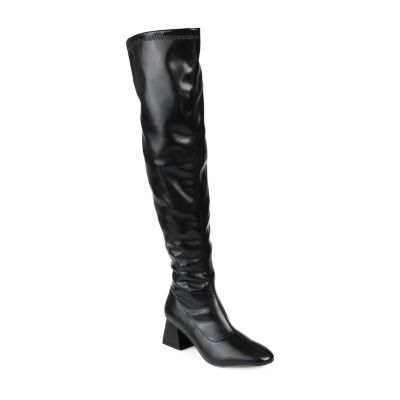 Journee Collection Womens Melika Extra Wide Calf Block Heel Over the Knee Boots