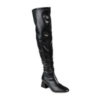 Journee Collection Womens Melika Wide Calf Block Heel Over the Knee Boots