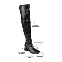 Journee Collection Womens Melika Extra Wide Calf Block Heel Over the Knee Boots