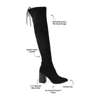 Journee Collection Womens Paras Stacked Heel Over the Knee Boots