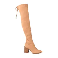 Journee Collection Womens Paras Stacked Heel Over the Knee Boots