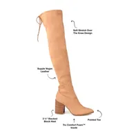 Journee Collection Womens Paras Stacked Heel Over the Knee Boots