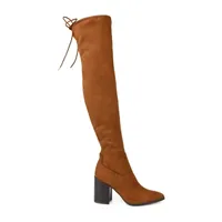 Journee Collection Womens Paras Wide Calf Stacked Heel Over the Knee Boots