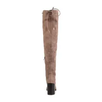 Journee Collection Womens Paras Wide Calf Stacked Heel Over the Knee Boots
