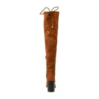 Journee Collection Womens Paras Wide Calf Stacked Heel Over the Knee Boots