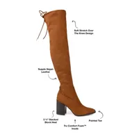 Journee Collection Womens Paras Extra Wide Calf Stacked Heel Over the Knee Boots