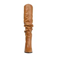 Journee Collection Womens Pia Stacked Heel Over the Knee Boots