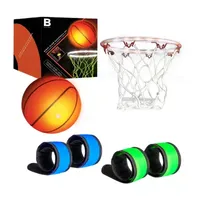 The Black Series Night Glow Basketball Set LED Light-Up Ball Net and Wristbands