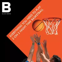 The Black Series Night Glow Basketball Set LED Light-Up Ball Net and Wristbands