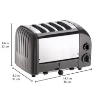 Dualit 4 Slice NewGen Metallic Charcoal Toaster