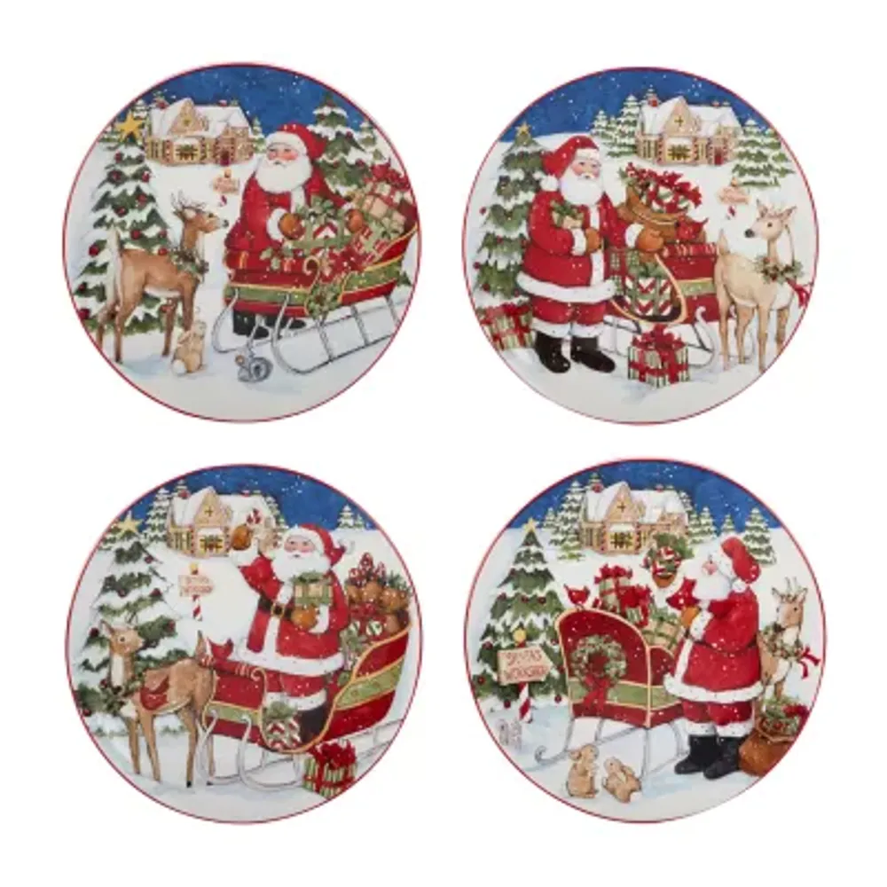 Certified International Santa's Workshop 4-pc. Dessert Plate